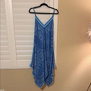 J. McLaughlin gorgeous and flowy Blue Dress l/xl